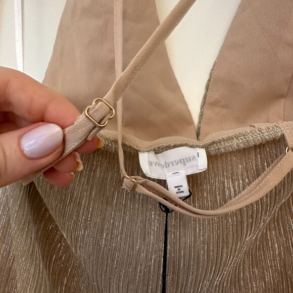 Superdown Hailee High Slit Maxi Dress in Champagne - XS - Picture 9 of 12